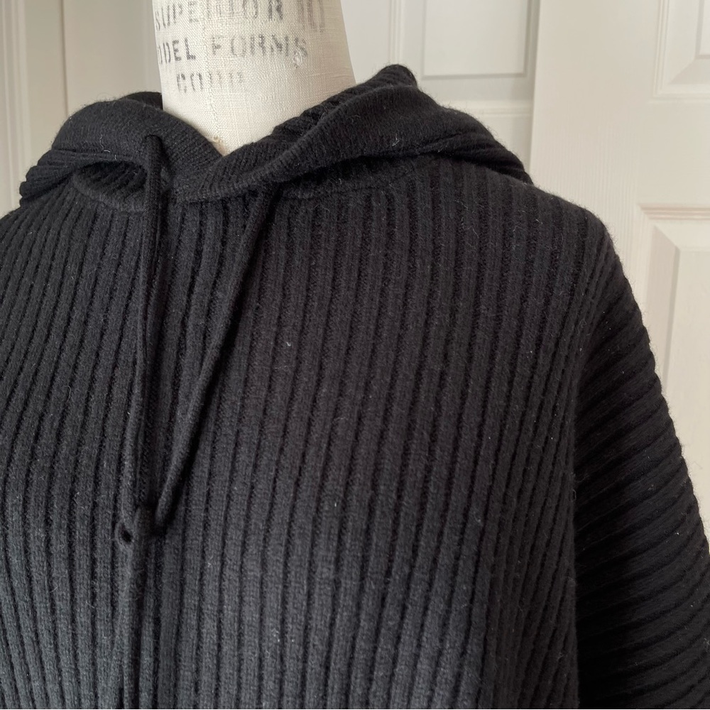 Zara 100% Wool Oversized Poncho Steven Meisel Black Size M-L - Picture 10 of 13